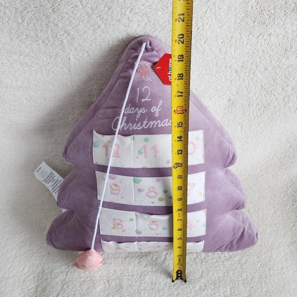 New Mrs. Claus' Bakery 12 Days Of Christmas Advent Calendar Tree Pillow, 18x20
